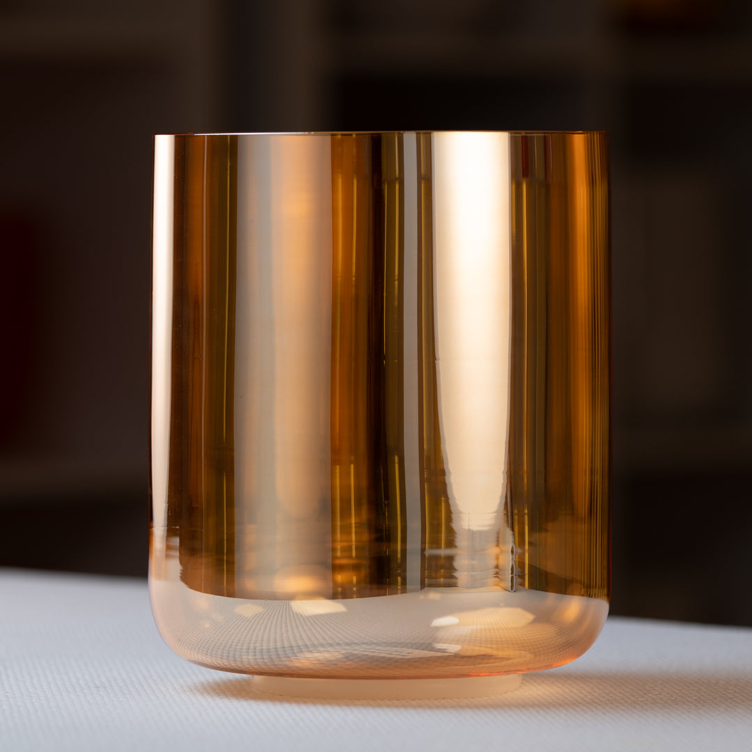 C# note singing bowl in orange