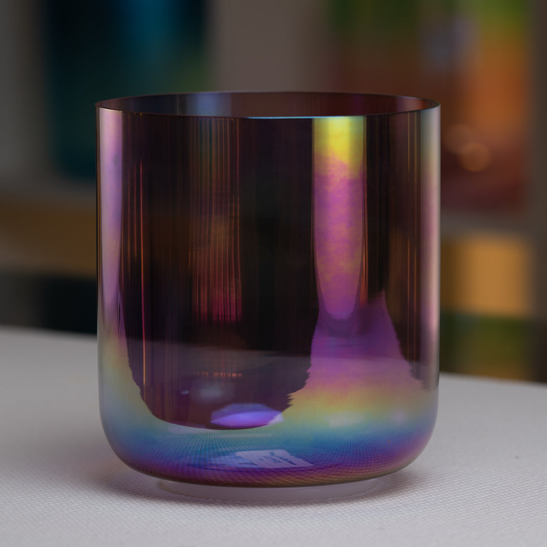 Purple singing bowl for meditation