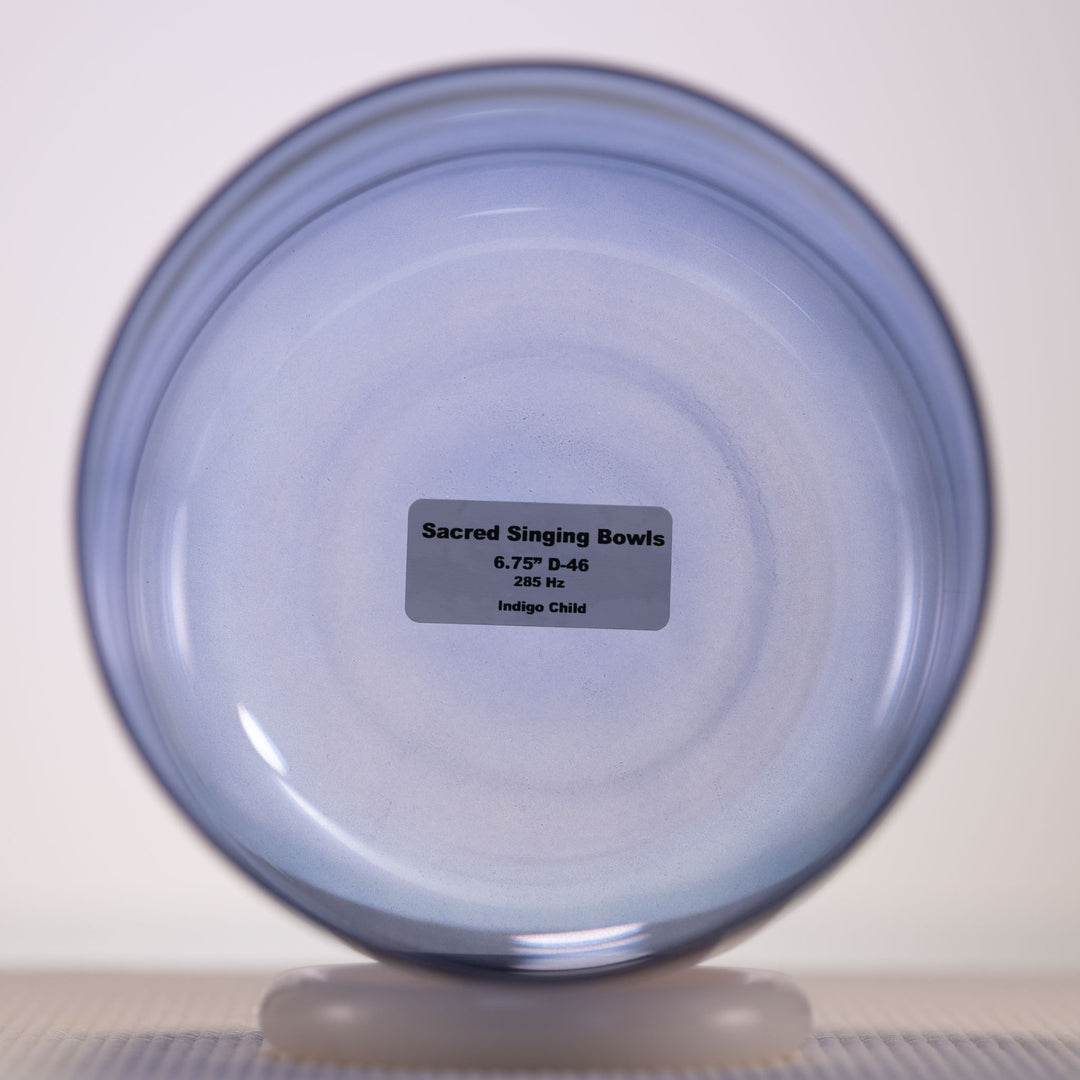 Sacred Singing Bowls™ product label with bowl specifications