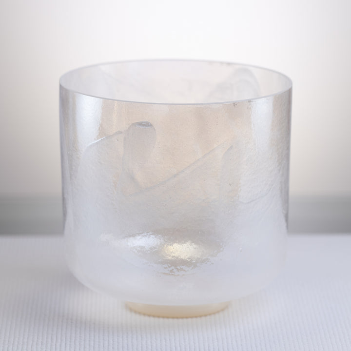 9" F+30 Azeztulite White Light Aura Gold Crystal Singing Bowl, Crystal Tones™