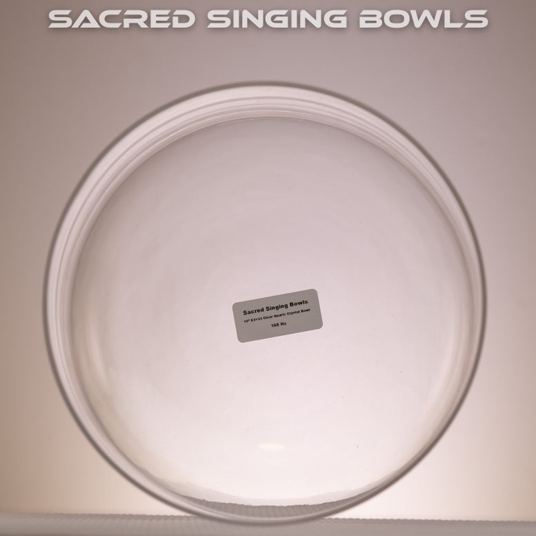 10" E+33 Clear Quartz Crystal Singing Bowl, Sacred Singing Bowls