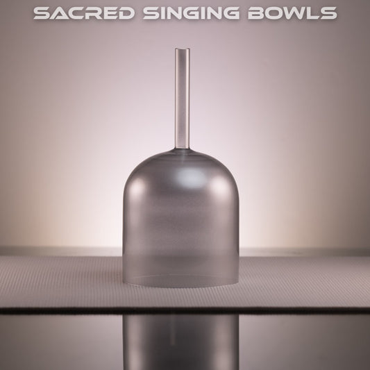 7" B-42 Silver Color Handheld Crystal Singing Bowl, Sacred Singing Bowls