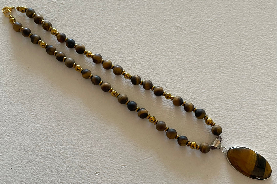 Matte Tiger Eye Necklace