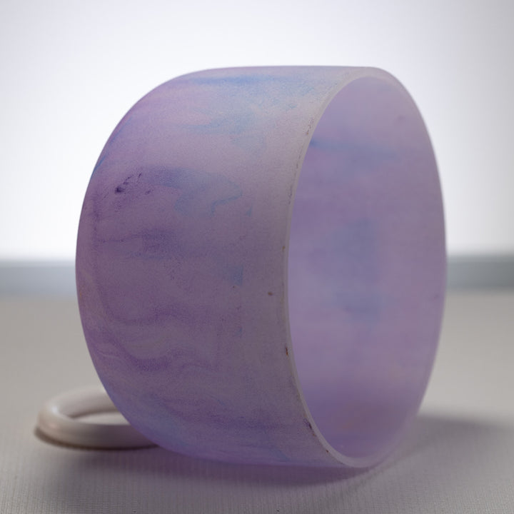 10" A-24 Light Purple Swirl Frosted Crystal Singing Bowl