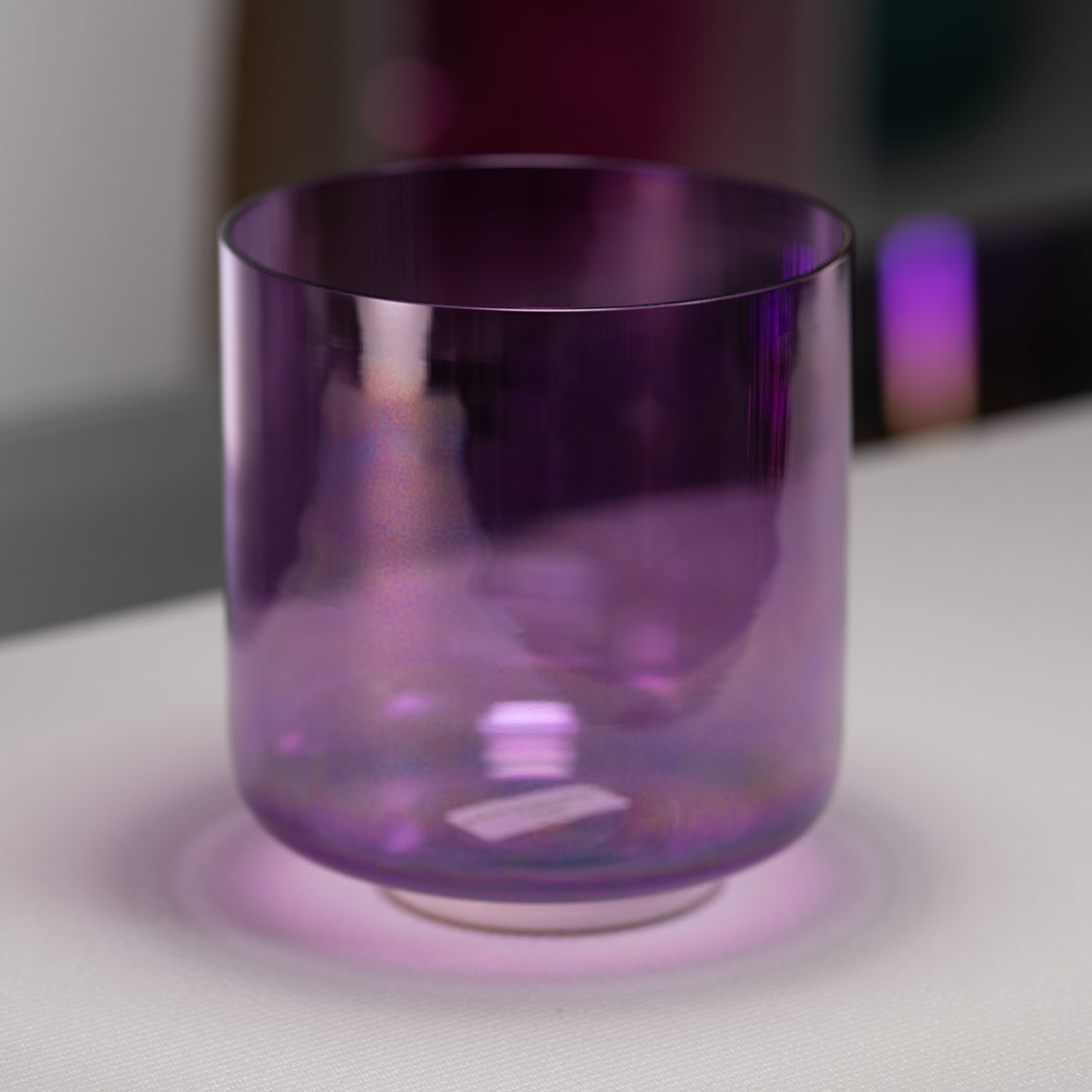 7.5" C#-9 Lavender Lotus Crystal Singing Bowl, Perfect Pitch