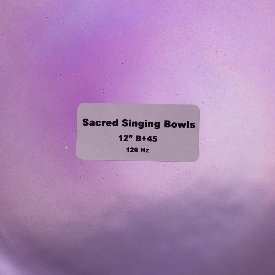 12" B+45 Lavender Lotus Crystal Singing Bowl
