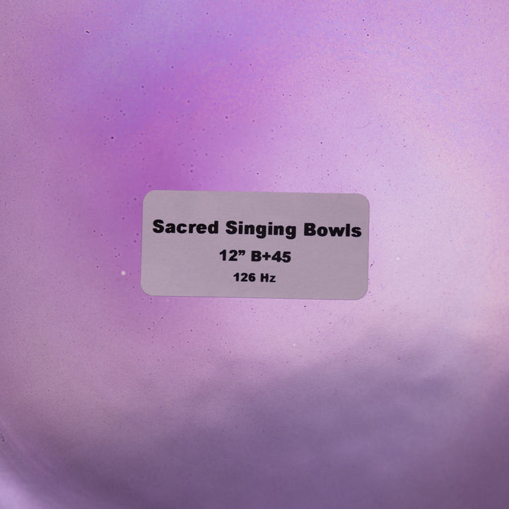 12" B+45 Lavender Lotus Crystal Singing Bowl