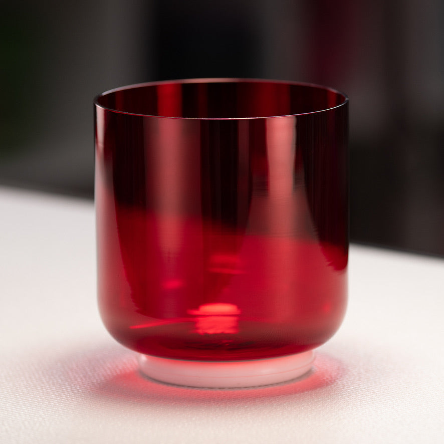 6" F#+8 Ruby Ray Crystal Singing Bowl, Perfect Pitch