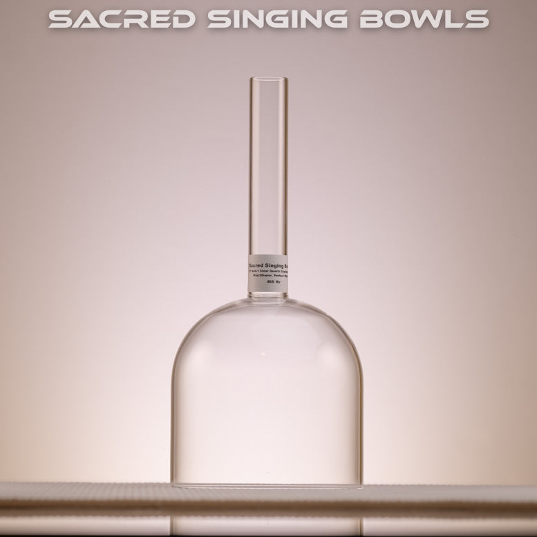 5" A#4-1 Clear Quartz Crystal Singing Bowl, Handheld, Perfect Pitch, Sacred Singing Bowls