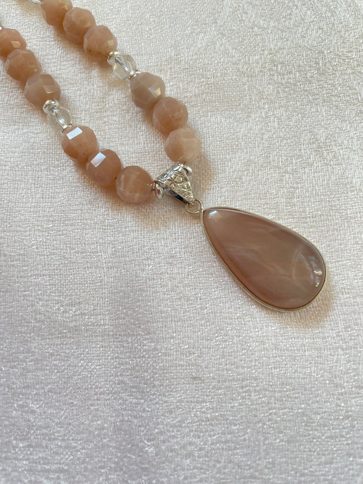 Peach Moonstone Necklace