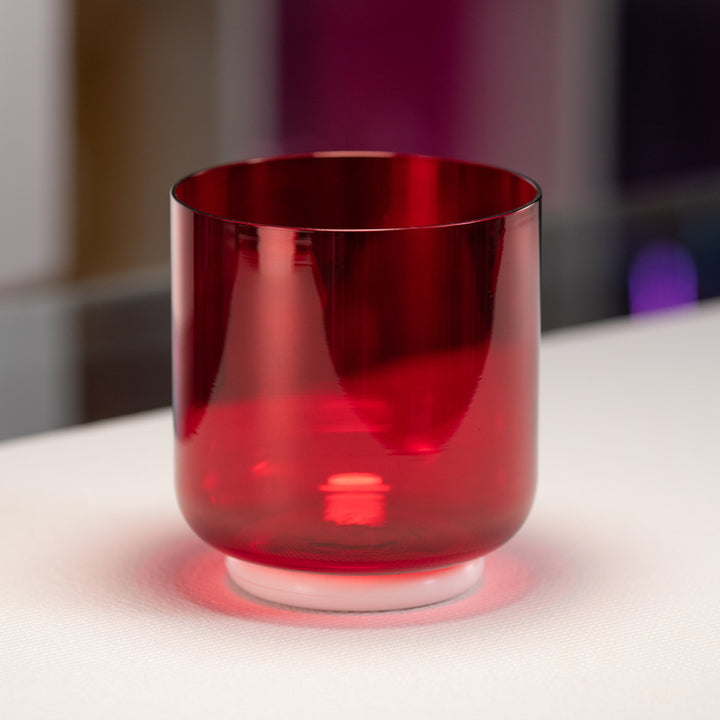 6" F#+8 Ruby Ray Crystal Singing Bowl, Perfect Pitch