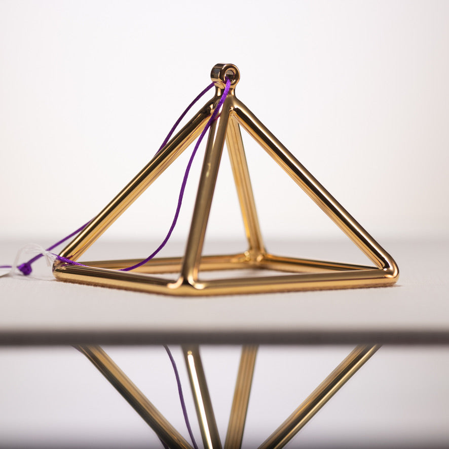 6" D#+13 24k Gold Crystal Pyramid