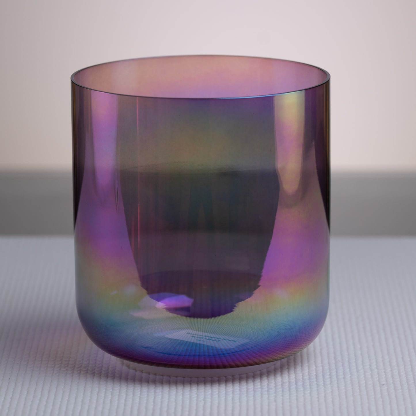 6.75" D-23 Amethyst Color Crystal Singing Bowl, Prismatic, Sacred Singing Bowls