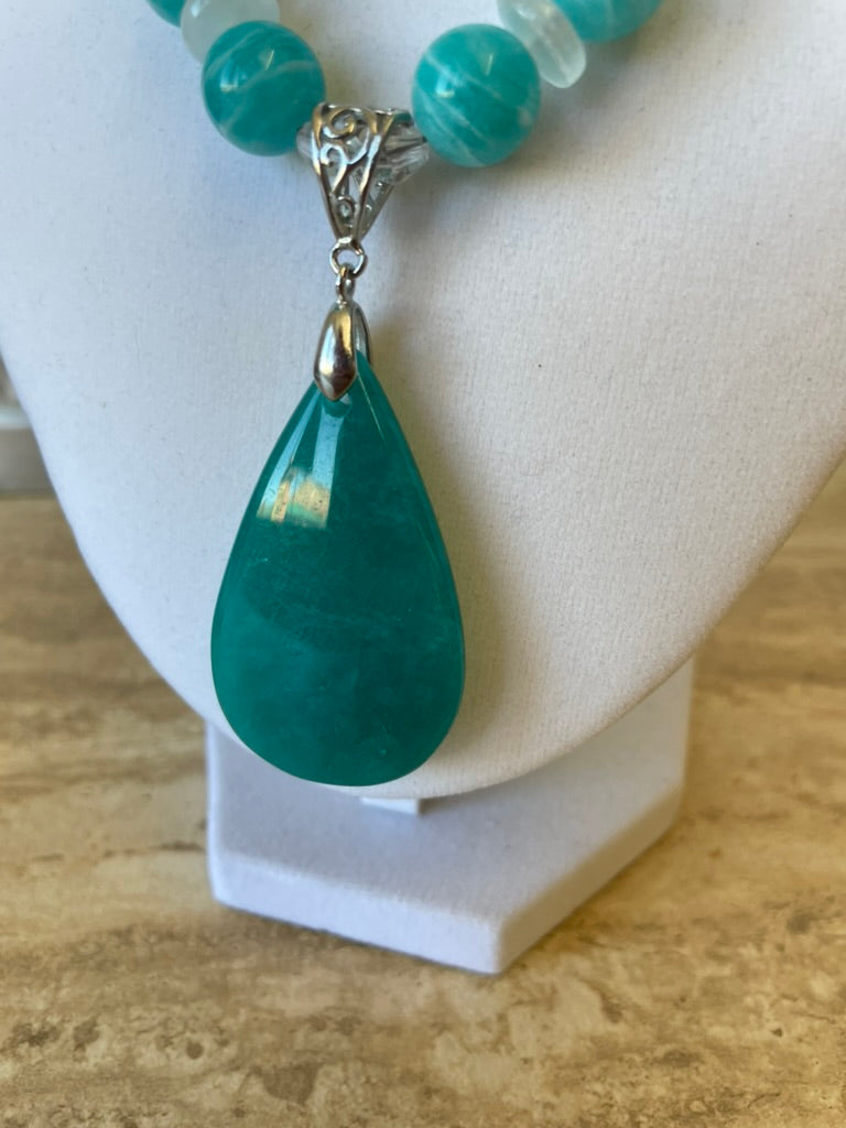 AAA Amazonite & Selenite Necklace