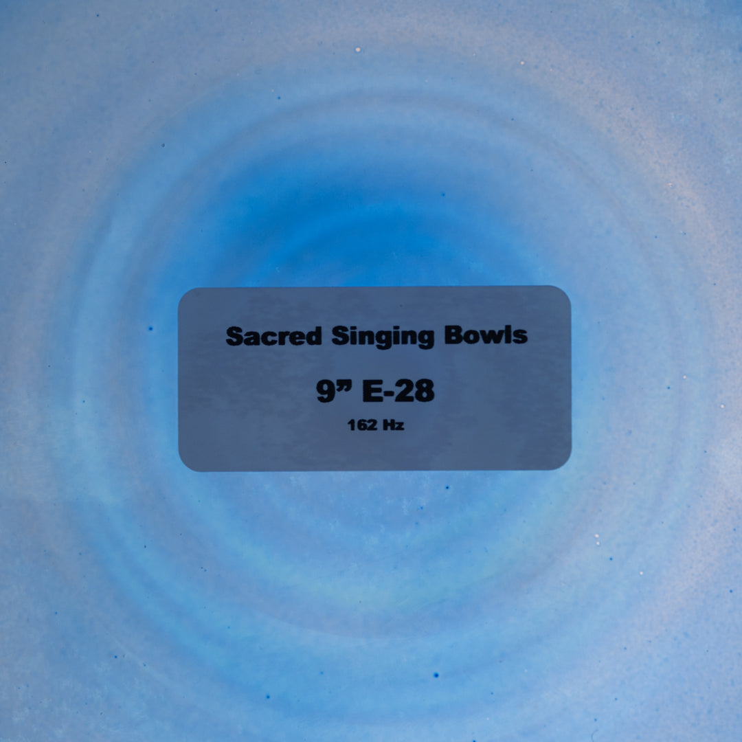 9" E-28 Sapphire Spirit Crystal Singing Bowl, Prismatic, Sacred Singing Bowls