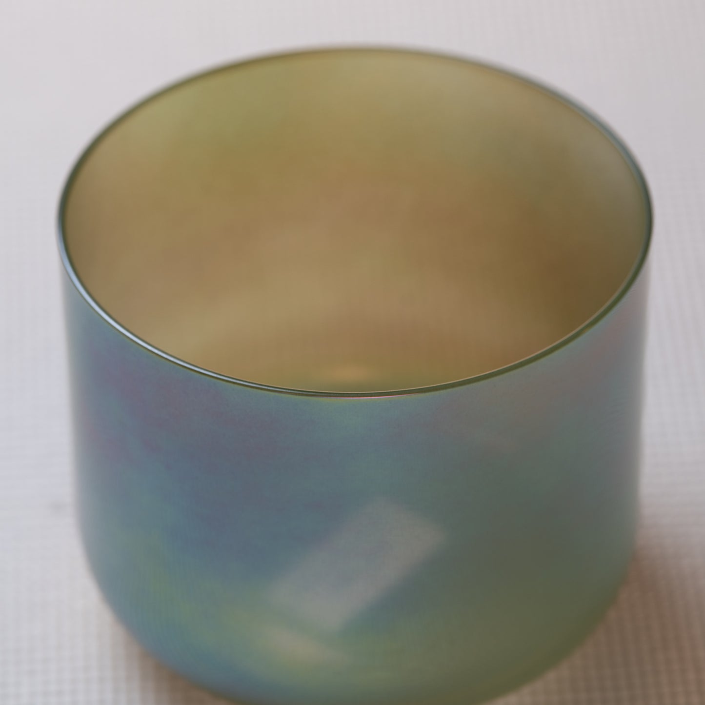 6.25" F#-33 Moldavite Color Crystal Singing Bowl, Prismatic, Sacred Singing Bowls