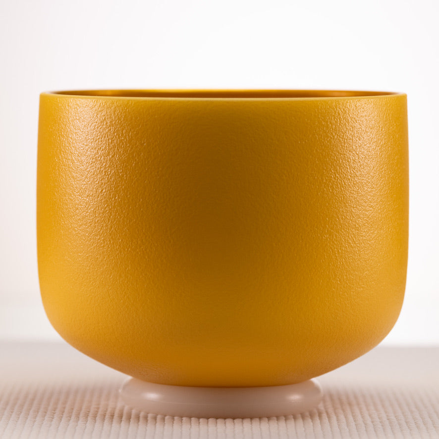 7.75" G#+5 Frosted Honeycomb Crystal Singing Bowl