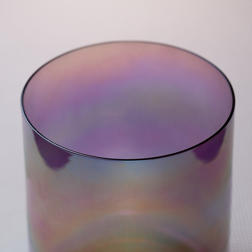 7" C-35 Amethyst Color Crystal Singing Bowl, Prismatic, Sacred Singing Bowls
