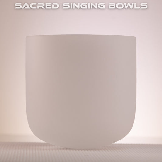 7" A-4 Frosted Crystal Singing Bowl, Perfect Pitch, Sacred Singing Bowls