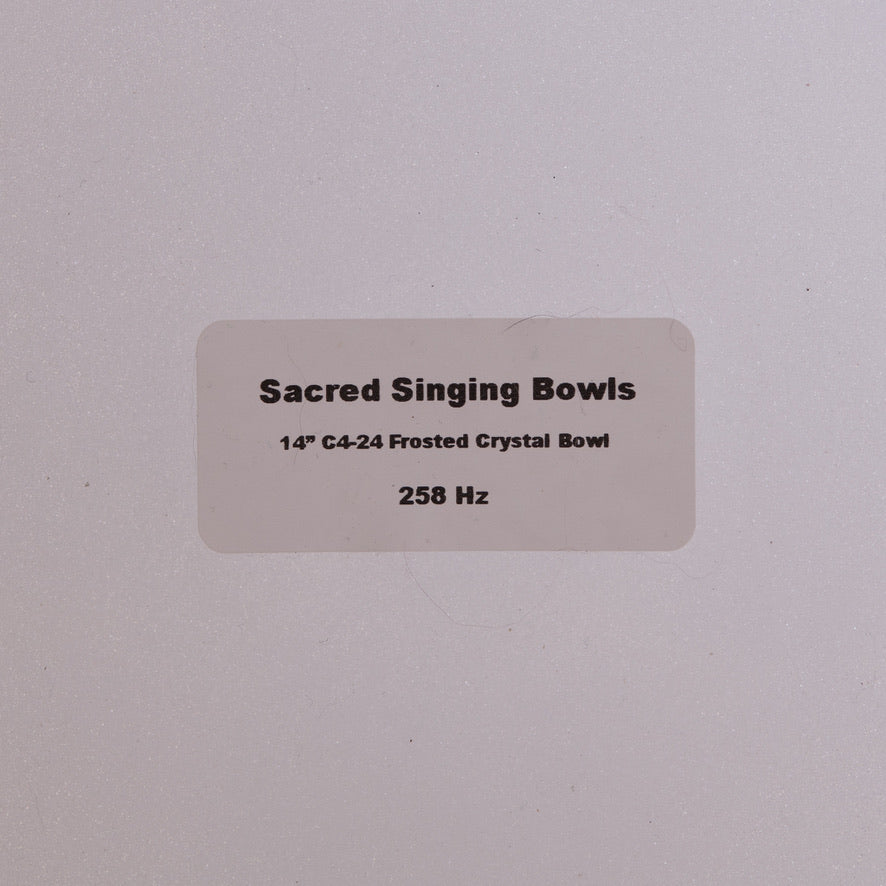 14" C-24 Frosted Crystal Singing Bowl, Sacred Singing Bowls