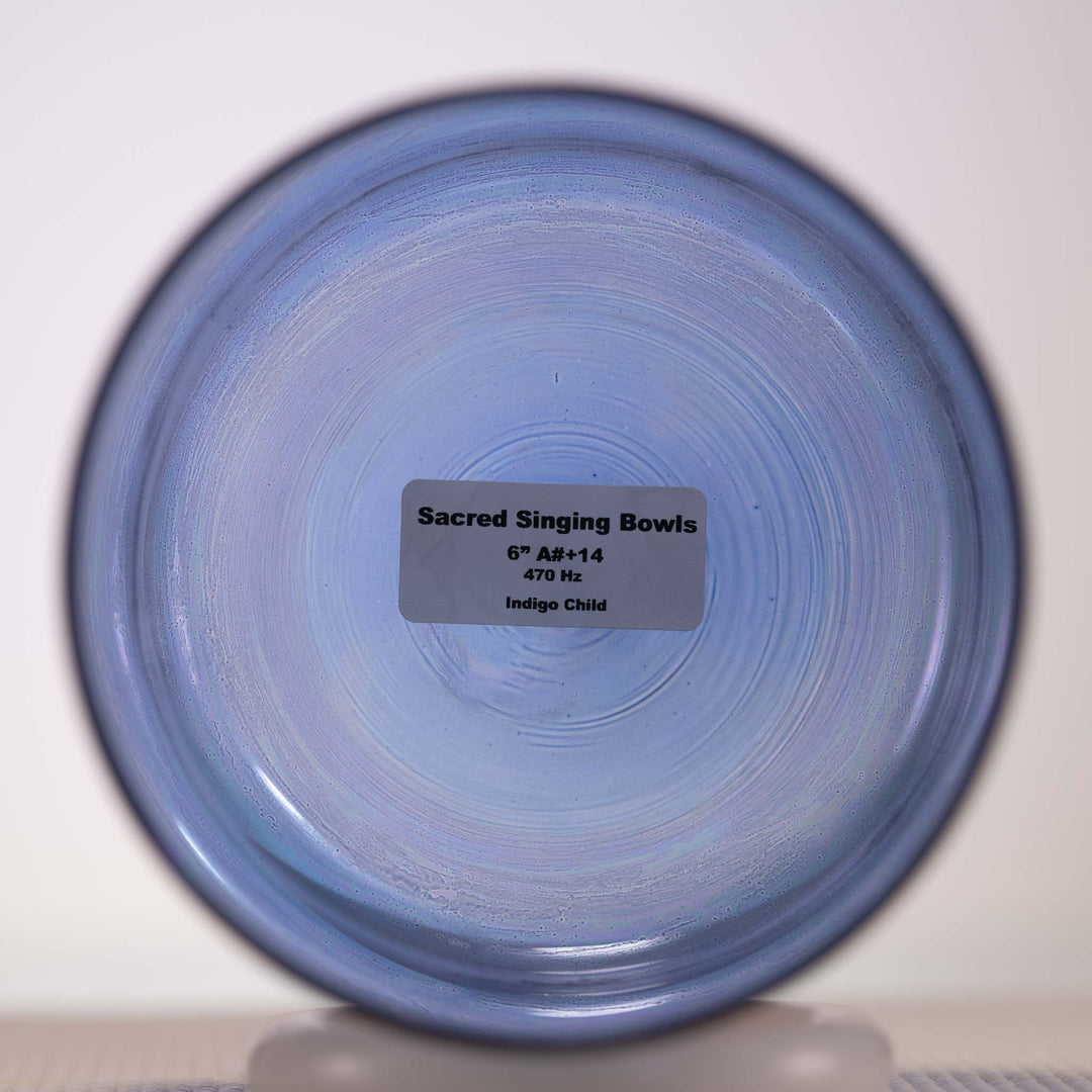 Sacred Singing Bowls™ product label with bowl specifications