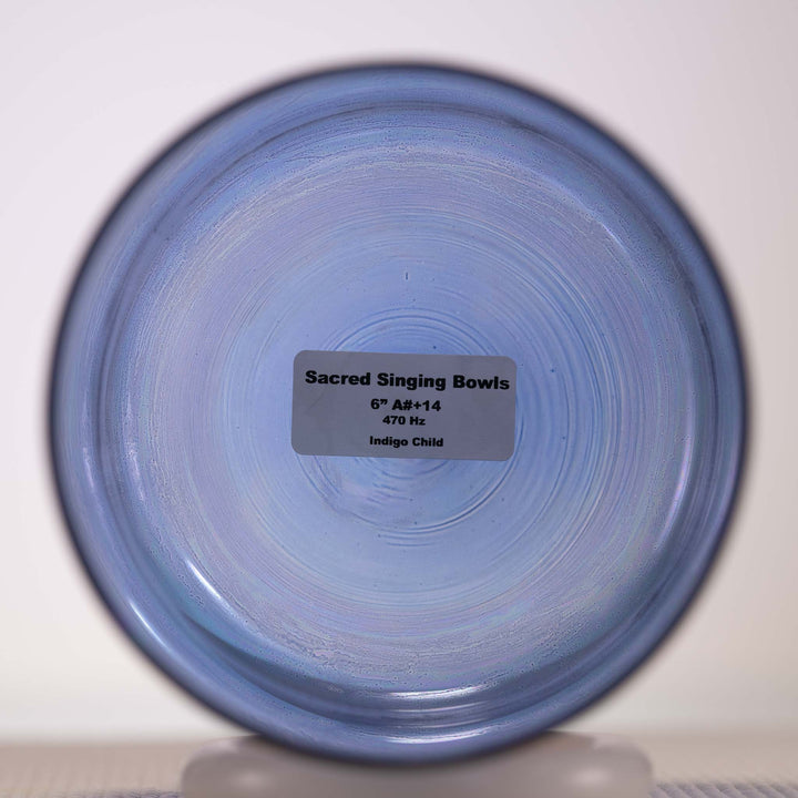 Sacred Singing Bowls™ product label with bowl specifications