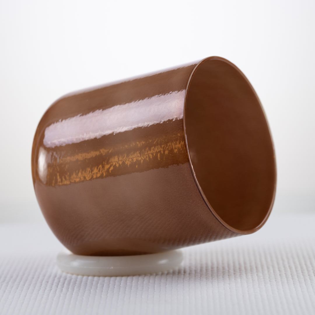 Light brown crystal sound healing bowl