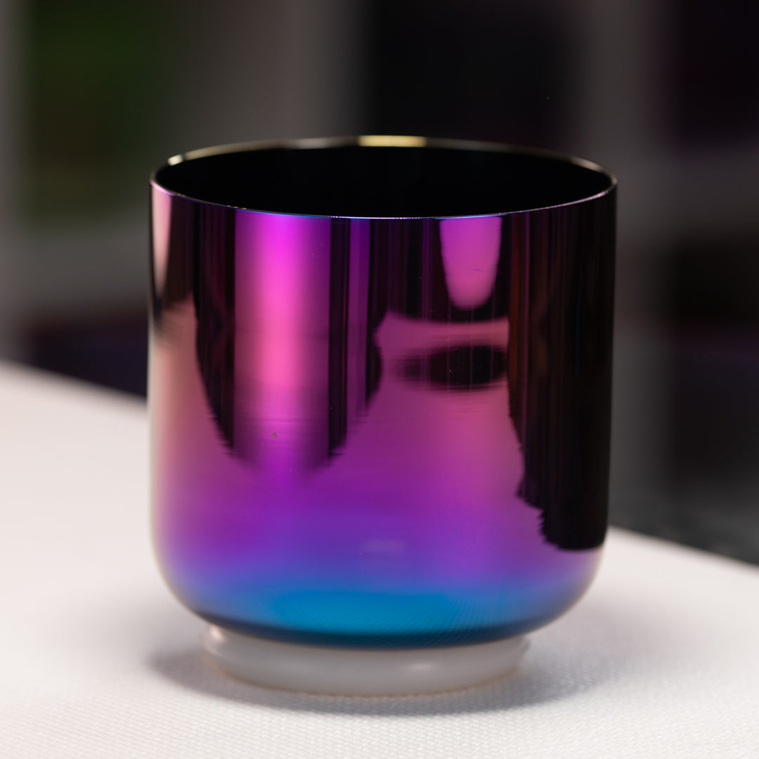 6" D+21 Celestial Rainbow Crystal Singing Bowl from Bowls of Sound