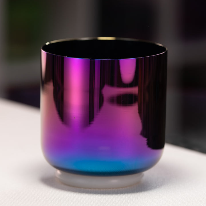 6" D+21 Celestial Rainbow Crystal Singing Bowl from Bowls of Sound