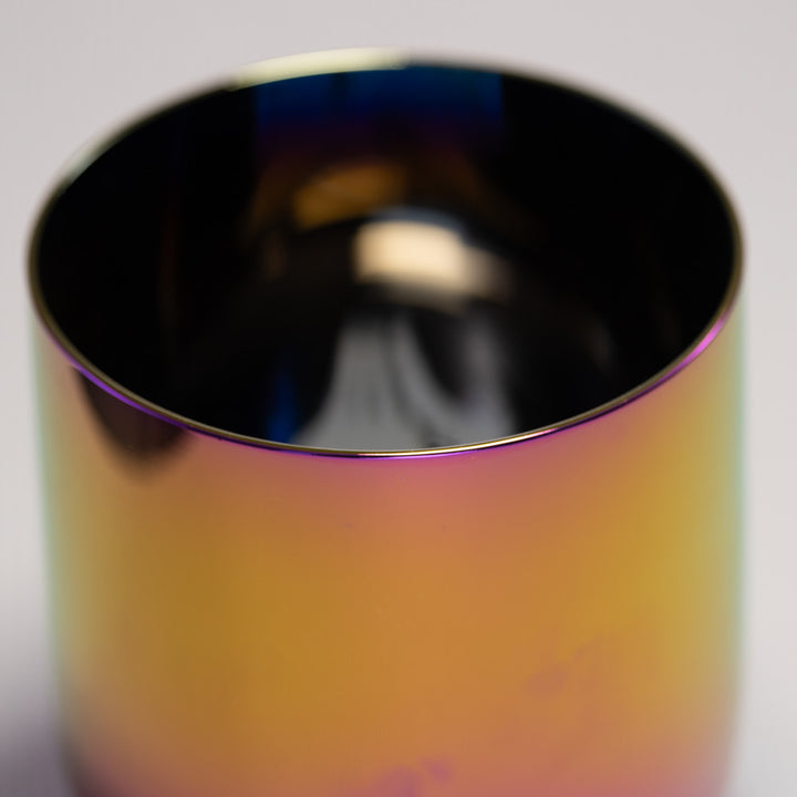 Crystal singing bowl close up 