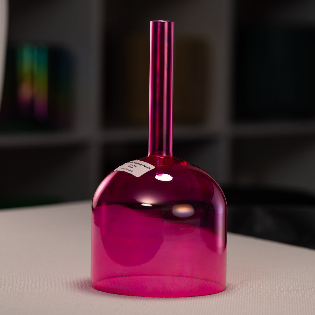 6" F#-9 Fractal Fuchsia Handheld Singing Bowl, Perfect Pitch from Sacred Singing Bowls™