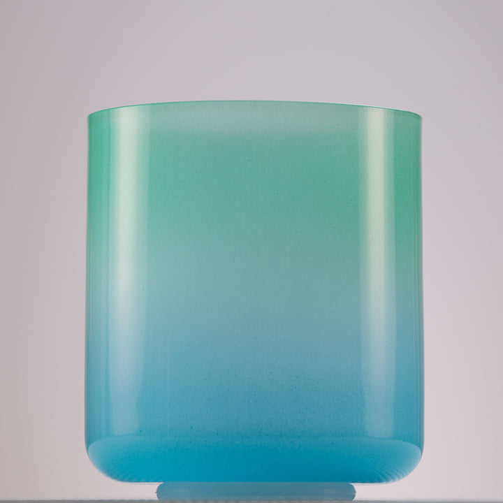 Blue and green sound meditation bowl