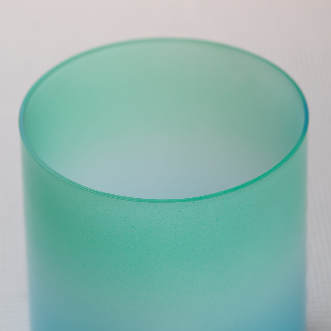Crystal singing bowl close up