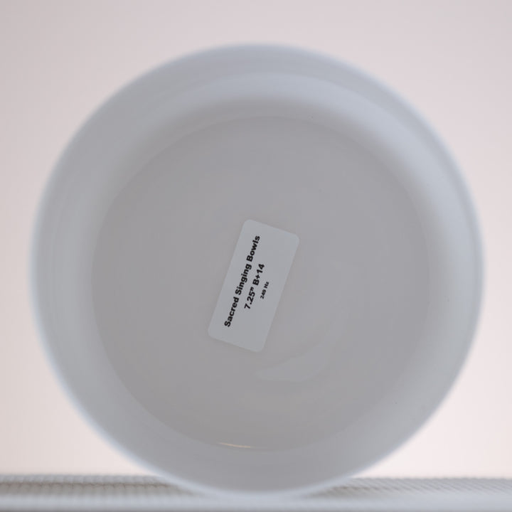 Sacred Singing Bowls™ product label with bowl specifications