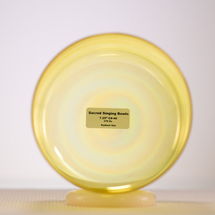 Sacred Singing Bowls™ product label with bowl specifications
