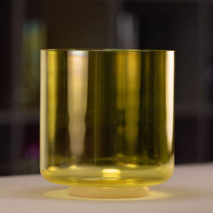Yellow crystal singing bowl for happiness