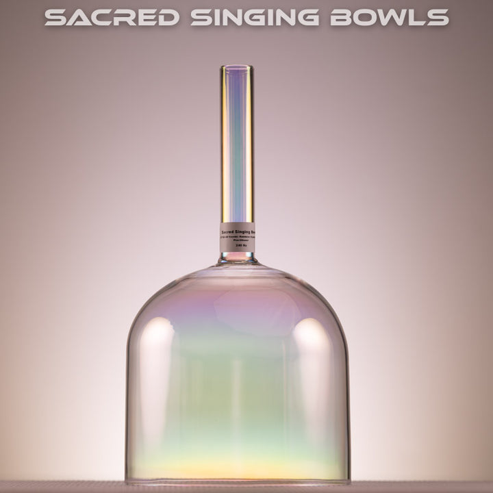 7.5" B-49 Prismatic Rainbow Handheld Crystal Singing Bowl from Bowls of Sound