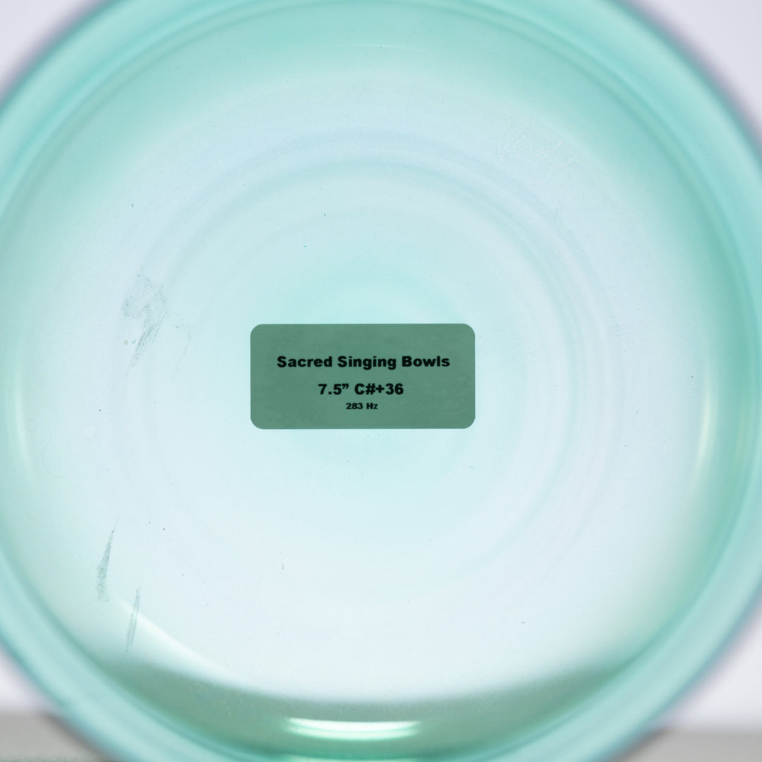 Sacred Singing Bowls™ product label with bowl specifications