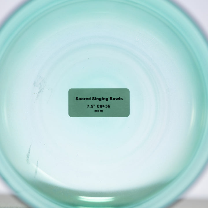Sacred Singing Bowls™ product label with bowl specifications