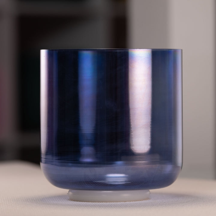 Blue D note crystal singing bowl