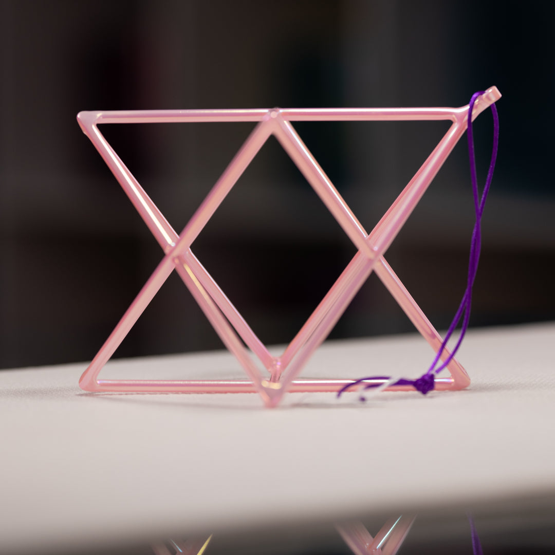 Pink crystal merkaba