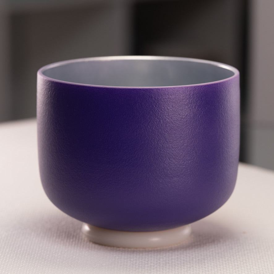 7.75" A-28 Frosted Iris Illumination Crystal Singing Bowl from Bowls of Sound