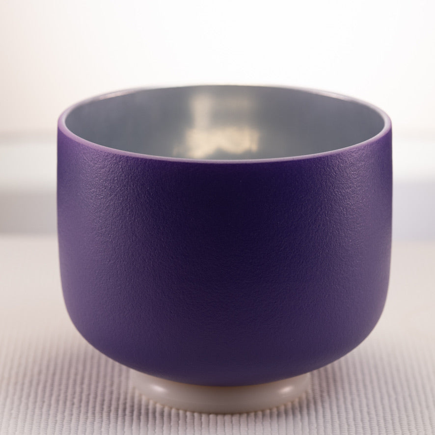 7.75" A-28 Frosted Iris Illumination Crystal Singing Bowl from Sacred Singing Bowls™