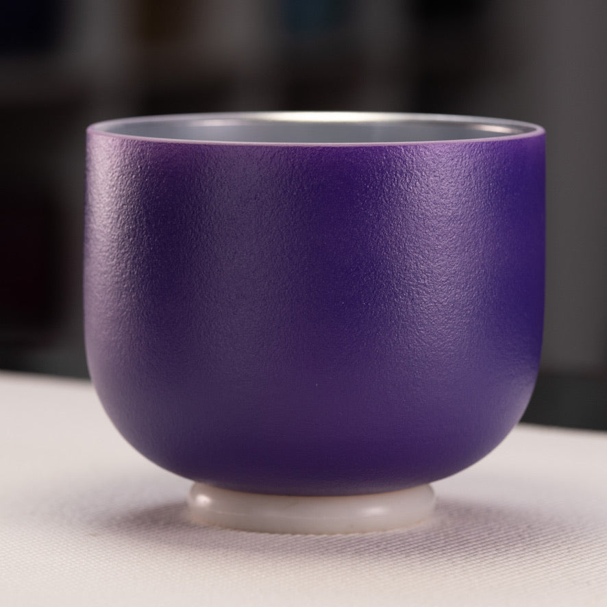 7.75" D-29 Frosted Iris Illumination Crystal Singing Bowl from Bowls of Sound