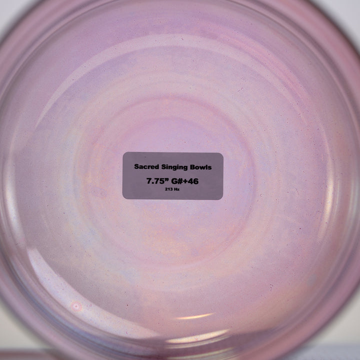 Sacred Singing Bowls™ product label with bowl specifications