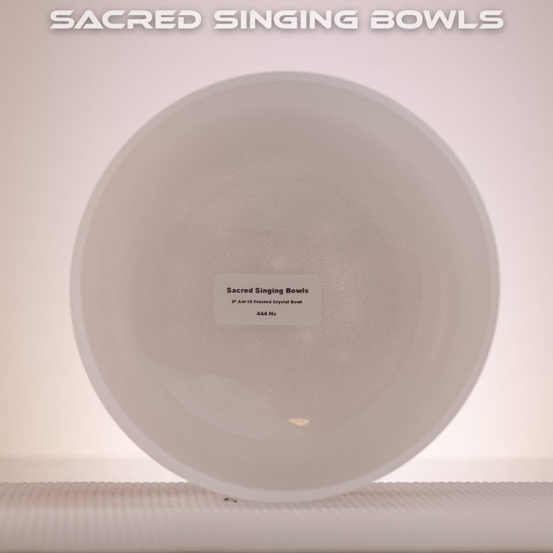 8" A+16 Frosted Crystal Singing Bowl, Sacred Singing Bowls