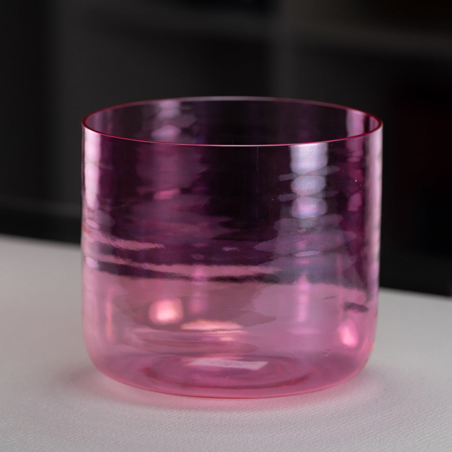 8.5" A#+25 Pink Lotus Crystal Singing Bowl