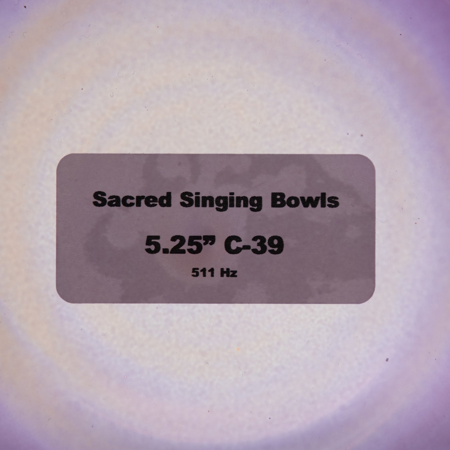 5.25" C-39 Amethyst Color Crystal Singing Bowl, Prismatic, Sacred Singing Bowls