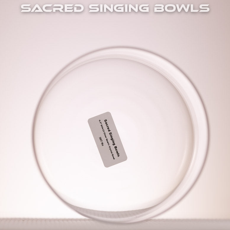 6.5" D#-23 Clear Quartz Crystal Singing Bowl, Sacred Singing Bowls