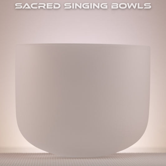 10" C#+42 Frosted Crystal Singing Bowl, Sacred Singing Bowls